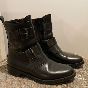 Italian leather ankle boots with buckles